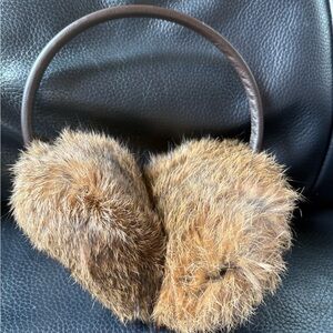 Rabbit Fur Brown Earmuffs